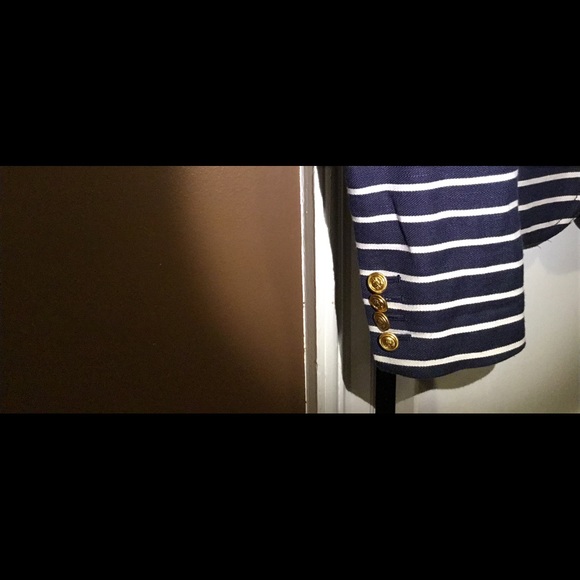 J Crew navy ivory striped schoolboy blazer 2 NWOT - Picture 3 of 4